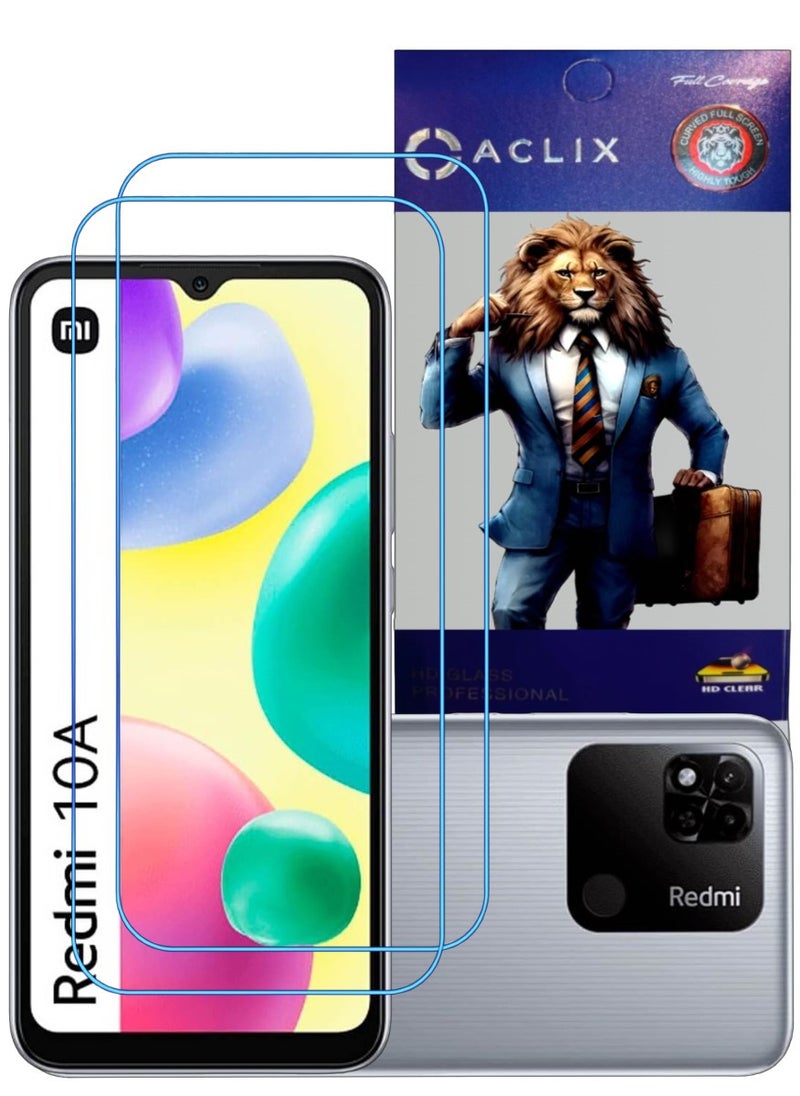 ACLIX 2 Pieces Antistatic ESD Dustproof Premium Quality High Definition Clear Tempered Glass Screen Protector Designed For Xiaomi Redmi 10A - Image 1