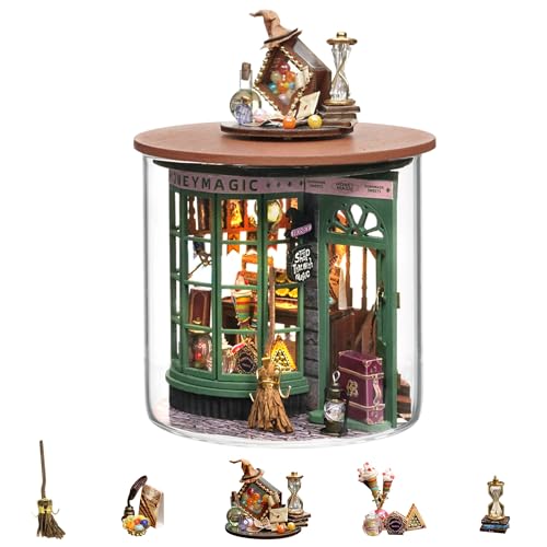 Flever Dollhouse Miniature DIY House Kit Creative Room Dream Bottle Series with Furniture for Romantic Valentines Gift Magical Shop - Image 1