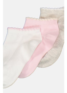 RBX Kids Girl 3 Pair Plain Socks, Pink  - Image 2