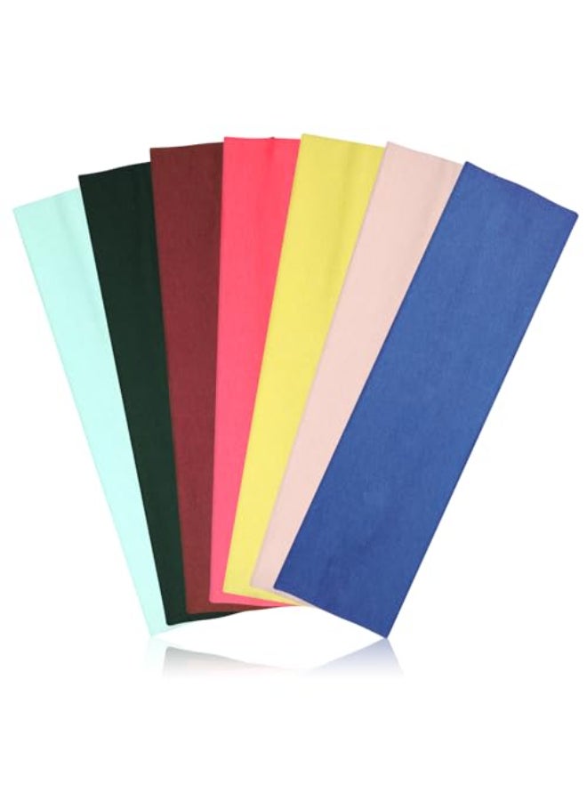 DiyJibb Headbands for Women Stretchy Non Slip Soft Cotton Cloth Hair Bands for Sports Workout Yoga and Running 7pcs - Image 1