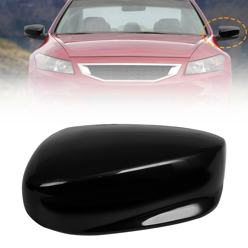 AMSPRAC Driver Left Side Mirror Cap fit for 20082013 Honda AccordDoor Side Exterior Rearview Back Sight Mirror Cover Shell ReplacementClipon Slot TypeLeft Side1PCS