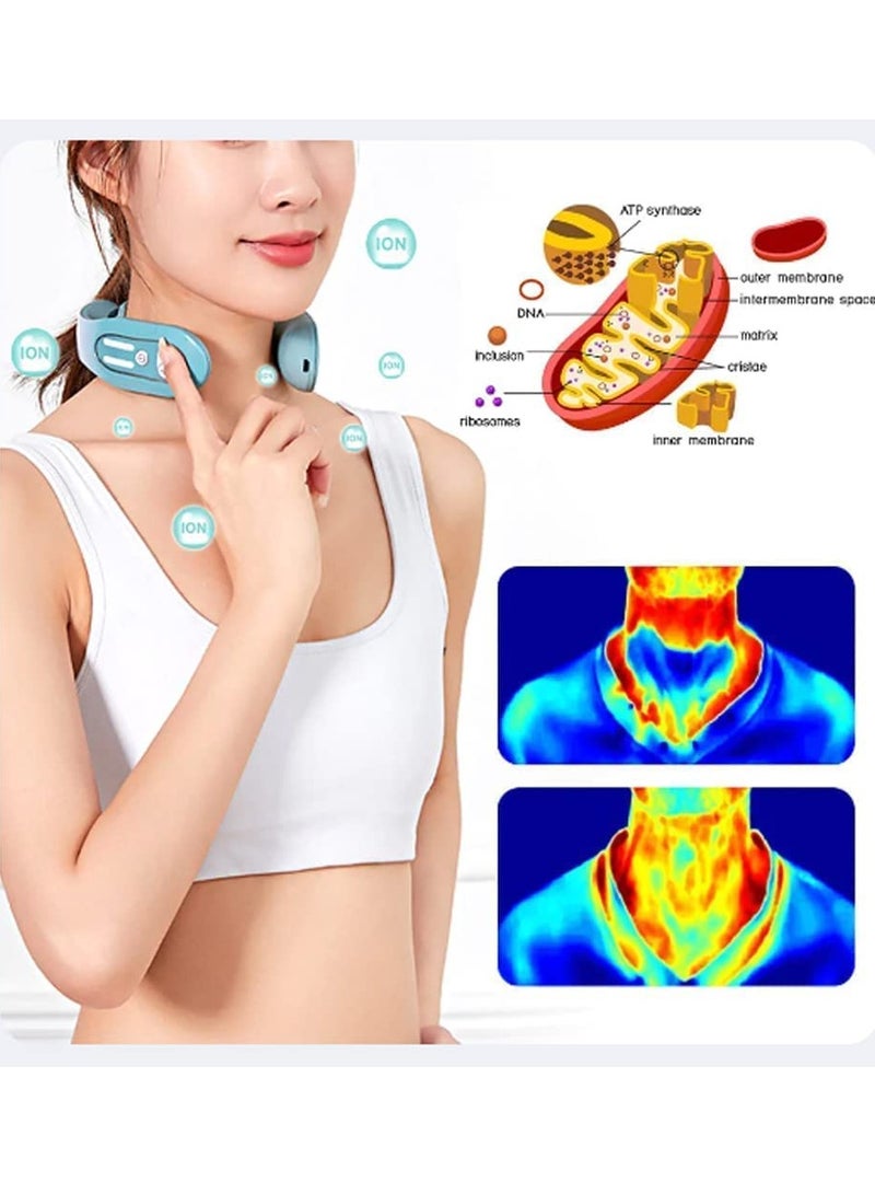 Arabest Neck Massager EMS Neck Acupoints Lymphvity Massage Device, Electric Pulse Neck Massage for Pain Relief, Intelligent Neck Massage with Heat, Lymphatic Drainage Machine with 12 Modes - Image 2