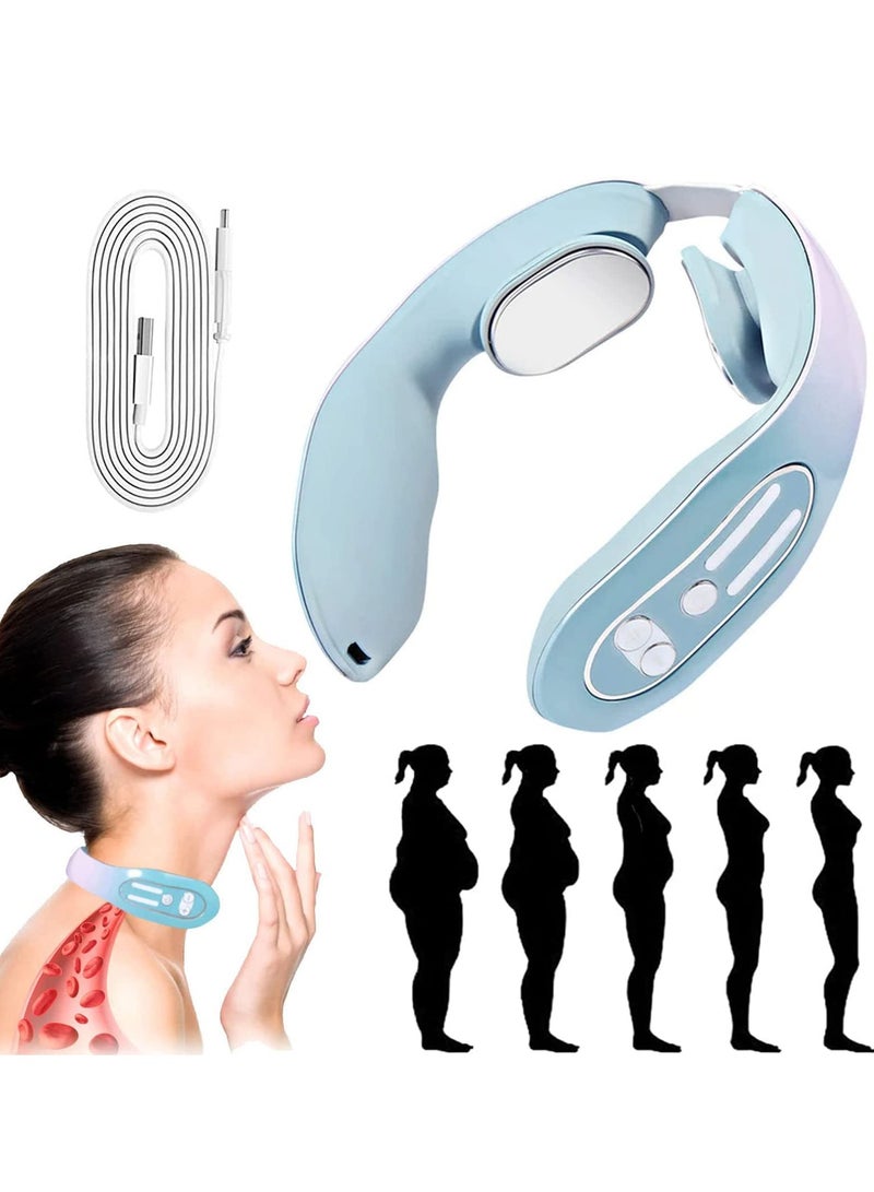 Arabest Neck Massager EMS Neck Acupoints Lymphvity Massage Device, Electric Pulse Neck Massage for Pain Relief, Intelligent Neck Massage with Heat, Lymphatic Drainage Machine with 12 Modes - Image 1