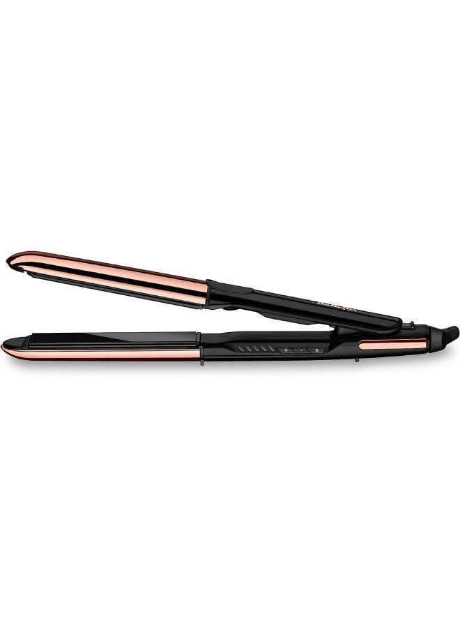 BaByliss Hair Straightener with True Titanium Plates For Fast Smoothing, 5 Temperature Settings For Versatility With Fast Heat-up Time, Lightweight And Ergonomic Design With Shiny Results, ST482SDE Black/Rose Gold - Image 3
