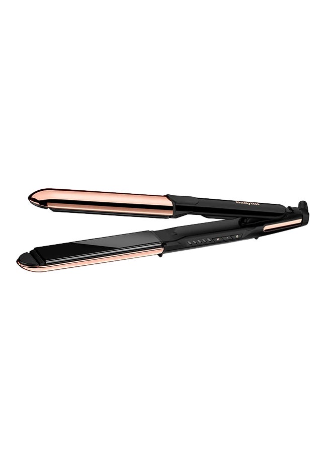 BaByliss Hair Straightener with True Titanium Plates For Fast Smoothing, 5 Temperature Settings For Versatility With Fast Heat-up Time, Lightweight And Ergonomic Design With Shiny Results, ST482SDE Black/Rose Gold - Image 1