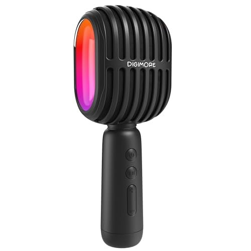 DIGIMORE Wireless Bluetooth Karaoke Microphone with 10W Speaker | Portable Handheld Mic | RGB Lights | Bluetooth 5.3 | Recording Support | Type-C Charge | Ideal for Singing, Parties & Kids (D-1300) - Image 1