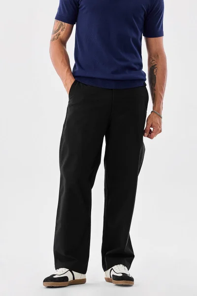 SNITCH Black Loose Fit Trousers