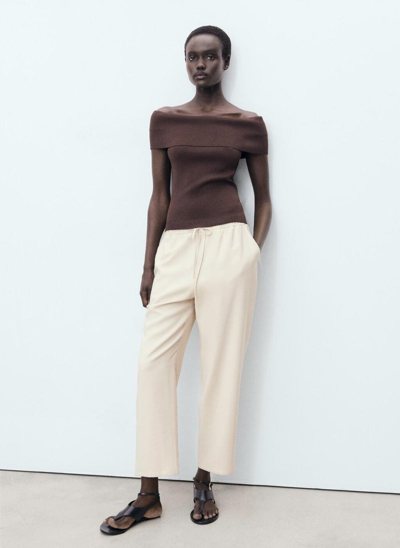 MANGO High Waist Wide Leg Trousers  - Image 4