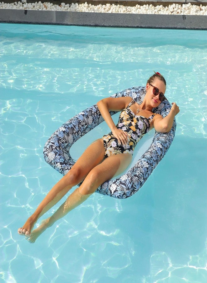 FindUWill Inflatable Pool Floats Adults, Large Fabric-Covered Pool Lounger Chair Raft with Mesh Center, Multi Purpose Pool Floaties Water Hammock Lounge, Ultra-Comfort Water Lake River Floating Raft - Image 2