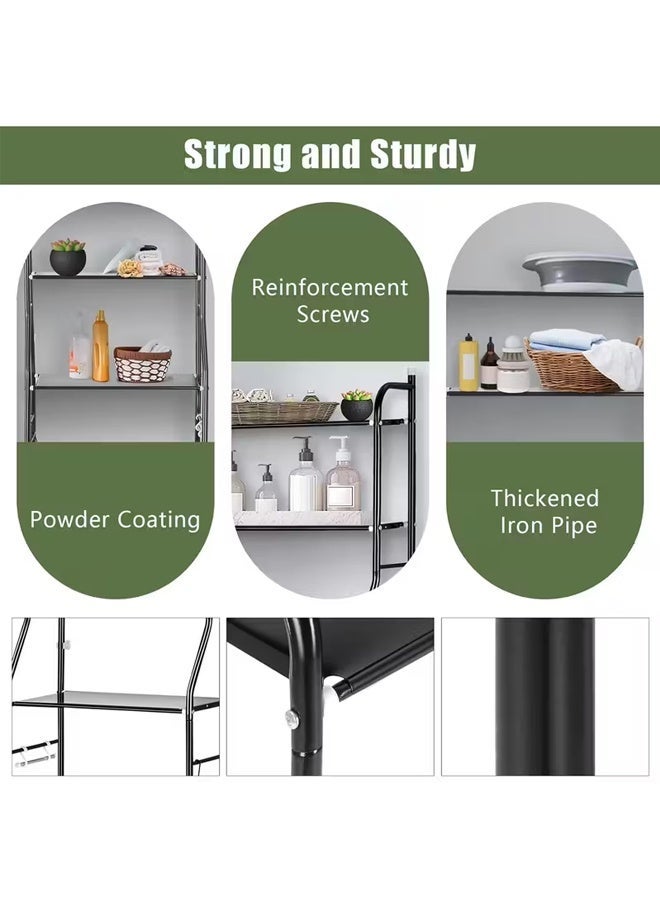 بلومنغ تايم الحمام المرحاض 3-طبقة الرف ، لكمة خالية الغسيل و بالوعة تخزين الرف مع قسم التخزين - Image 3