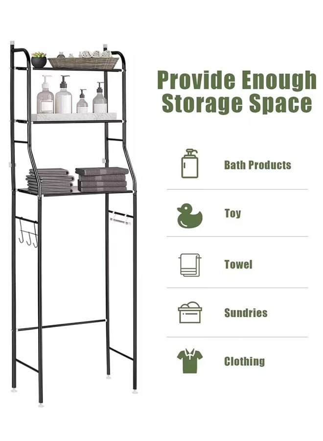 بلومنغ تايم الحمام المرحاض 3-طبقة الرف ، لكمة خالية الغسيل و بالوعة تخزين الرف مع قسم التخزين - Image 5