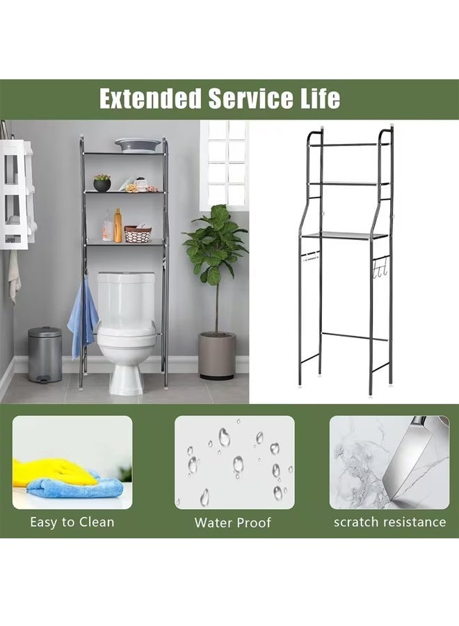 بلومنغ تايم الحمام المرحاض 3-طبقة الرف ، لكمة خالية الغسيل و بالوعة تخزين الرف مع قسم التخزين - Image 4