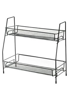 Generic Black 2-Tier Metal Stand - Stylish and Modern Organization for Your Supplies L  - Image 1