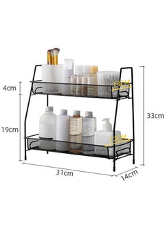 Generic Black 2-Tier Metal Stand - Stylish and Modern Organization for Your Supplies L  - Image 2