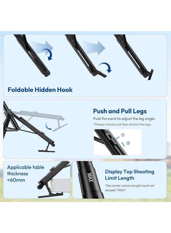 يولانزي حامل ثلاثي مغناطيسي ULANZI TT88 لهاتف iPhone، عصا سيلفي قابلة للتمديد مقاس 57 بوصة مع جهاز تحكم عن بعد، ومشبك هاتف 2 في 1 وحوامل أحذية باردة مزدوجة - حامل ثلاثي خفيف الوزن للهاتف للتدوين بالفيديو والسفر وتسجيل الفيديو (أسود) - Image 5