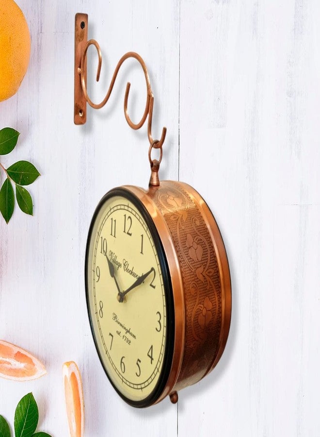ZXC Metal Brass Antique Double Sided Copper Railway Wall Clock (8 Inch) - Image 1