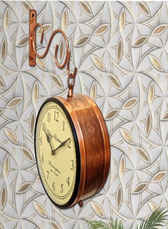 ZXC Metal Brass Antique Double Sided Copper Railway Wall Clock (8 Inch) - Image 2