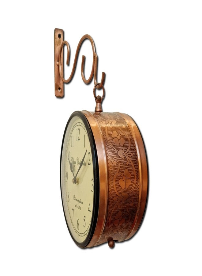 ZXC Metal Brass Antique Double Sided Copper Railway Wall Clock (8 Inch) - Image 4