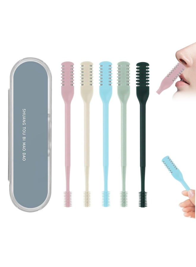 ماكينة تشذيب شعر الأنف المطورة مع فرشاة تنظيف، ماكينة تشذيب شعر الأنف المكونة من 5 قطع، سكين شعر الأنف الدوار بزاوية 360 درجة، أداة إزالة شعر الأنف المحمولة للإناث / الذكور - Image 1