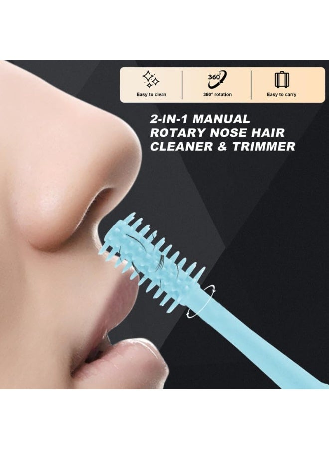 ماكينة تشذيب شعر الأنف المطورة مع فرشاة تنظيف، ماكينة تشذيب شعر الأنف المكونة من 5 قطع، سكين شعر الأنف الدوار بزاوية 360 درجة، أداة إزالة شعر الأنف المحمولة للإناث / الذكور - Image 2