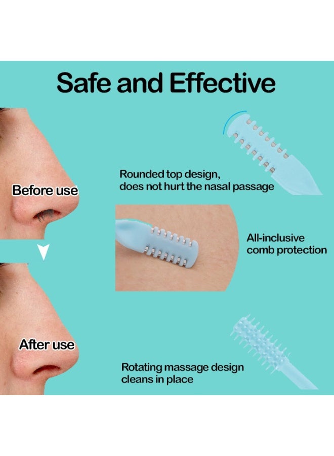 ماكينة تشذيب شعر الأنف المطورة مع فرشاة تنظيف، ماكينة تشذيب شعر الأنف المكونة من 5 قطع، سكين شعر الأنف الدوار بزاوية 360 درجة، أداة إزالة شعر الأنف المحمولة للإناث / الذكور - Image 3