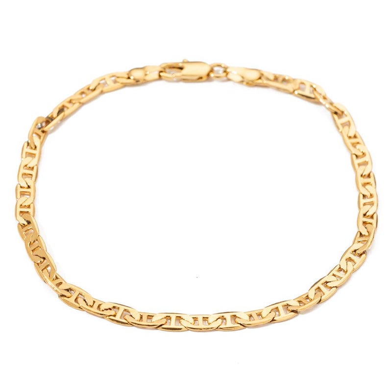 kelistom Gold Anklet for Women 14K Gold / 18K Gold/Platinum Plated Flat Mariner Link Chain Ankle Bracelets for Women 9 10 11 inches (18K Gold, 11) - Image 3