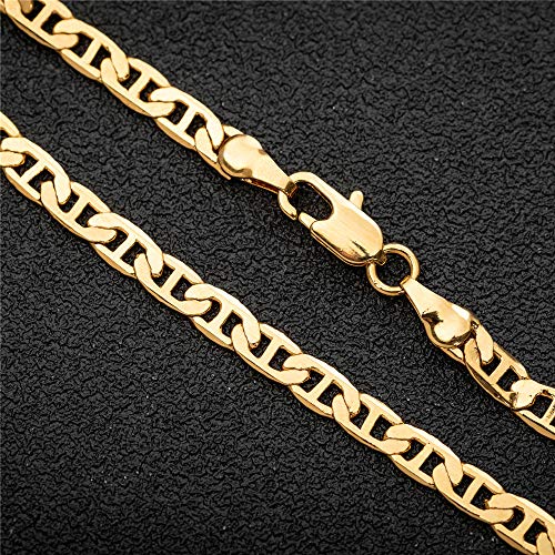 kelistom Gold Anklet for Women 14K Gold / 18K Gold/Platinum Plated Flat Mariner Link Chain Ankle Bracelets for Women 9 10 11 inches (18K Gold, 11) - Image 5