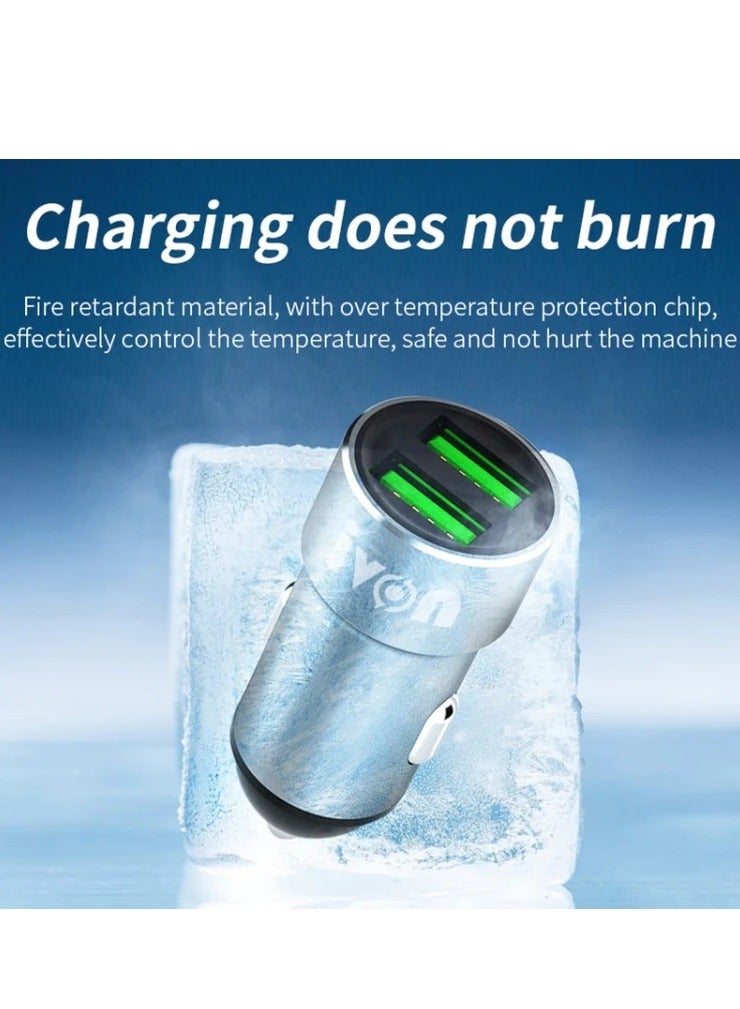 IVON CC38 2.4A Dual USB Car Charger + 1m USB To USB-C / Type-C Fast Charge Data Cable Set - Image 3