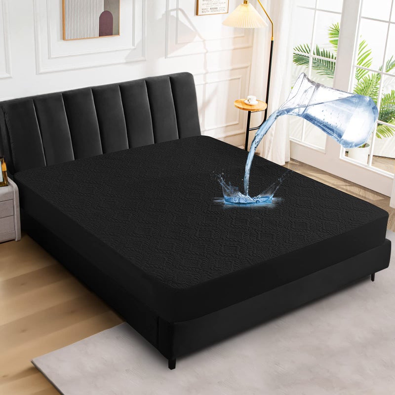 Sufdari Waterproof Mattress Protector Twin Quilted Fitted Waterproof Mattress Cover Breathable & Noiseless Mattress Pad  Ultra Soft Bed Cover Waterproof Fitted Sheet Fits Up to 8-18"" Deep Pocket - Image 2