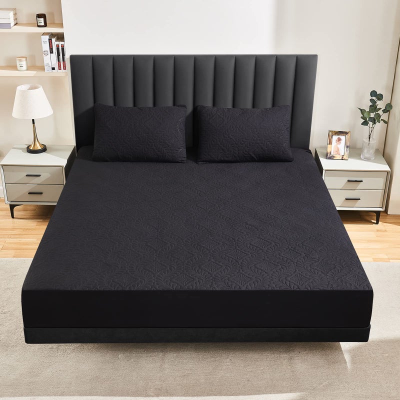 Sufdari Waterproof Mattress Protector Twin Quilted Fitted Waterproof Mattress Cover Breathable & Noiseless Mattress Pad  Ultra Soft Bed Cover Waterproof Fitted Sheet Fits Up to 8-18"" Deep Pocket - Image 3