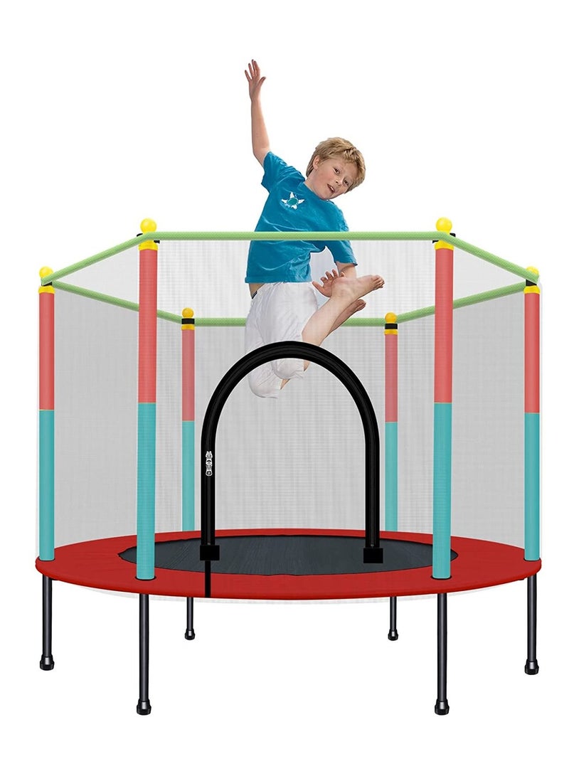 Children's Round Trampoline Family Game Small Bouncing Bed Household Jumping Protective Wire Mesh - Image 1