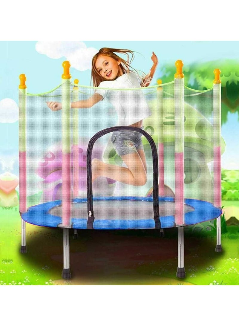 Children's Round Trampoline Family Game Small Bouncing Bed Household Jumping Protective Wire Mesh - Image 4
