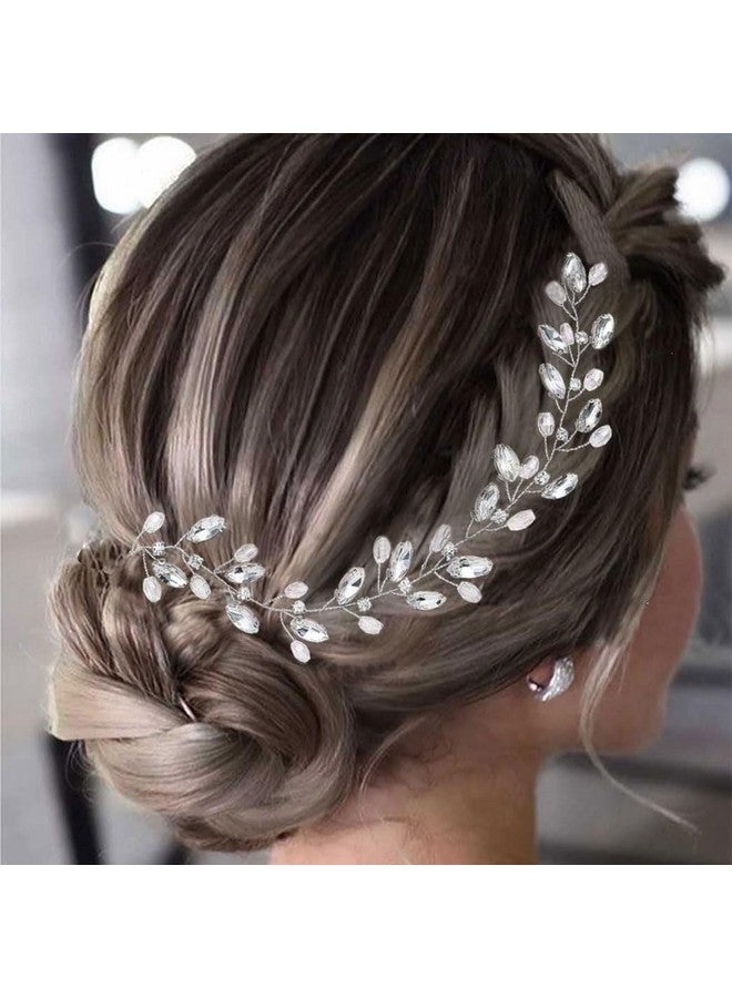 إيز ديلي غطاء رأس زفاف مرصع بأحجار الراين الفضية وزينة شعر حفلات التخرج للنساء والعرائس - Image 1