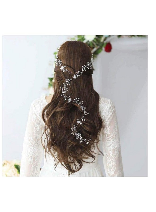 إيز ديلي غطاء رأس زفاف مرصع بأحجار الراين الفضية وزينة شعر حفلات التخرج للنساء والعرائس - Image 3