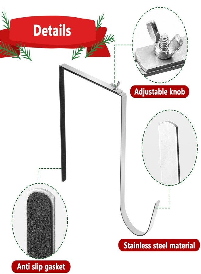 Watayo 2 Pcs Christmas Headstone Wreath Hanger- Fit 6"-11" Adjustable Cemetery Tombstone Wreath Holder- Stainless Steel Cemetery Gravestone Wreath Stand for Christmas Easter Memorial Day Gravestone Decoratio - Image 3