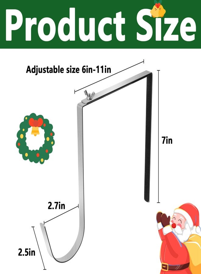 Watayo 2 Pcs Christmas Headstone Wreath Hanger- Fit 6"-11" Adjustable Cemetery Tombstone Wreath Holder- Stainless Steel Cemetery Gravestone Wreath Stand for Christmas Easter Memorial Day Gravestone Decoratio - Image 2