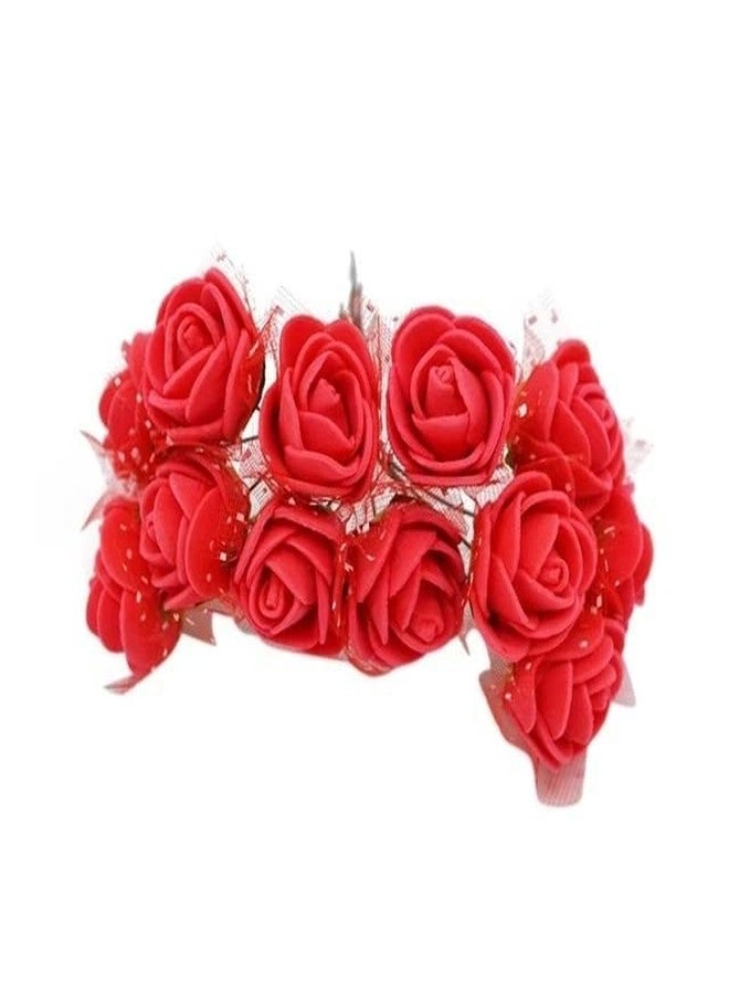 KLEAM MOOLYAVAAN Products 50Pcs Artificial Flowers Foam Roses for Crafts, DIY Bear Gifts for Valentine's Day, Baby Shower, Birthday, Wedding Bouquets Decoration (Red) - Image 3