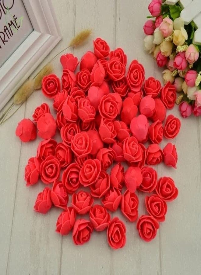 KLEAM MOOLYAVAAN Products 50Pcs Artificial Flowers Foam Roses for Crafts, DIY Bear Gifts for Valentine's Day, Baby Shower, Birthday, Wedding Bouquets Decoration (Red) - Image 1