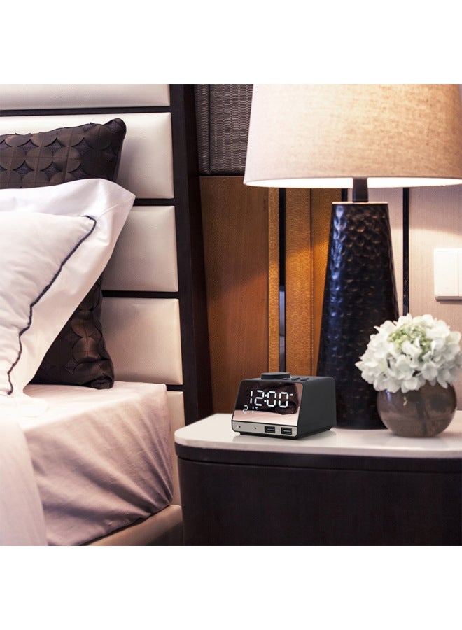 نيوترل K11 ساعة منبه لاسلكية جديدة، مكبر صوت بلوتوث، شحن USB للهاتف المحمول، مرآة LED، راديو ذكي، ستريو صغير - Image 3