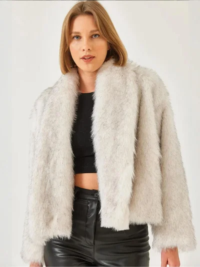 Bianco Lucci LUCCI Faux-Fur Coat