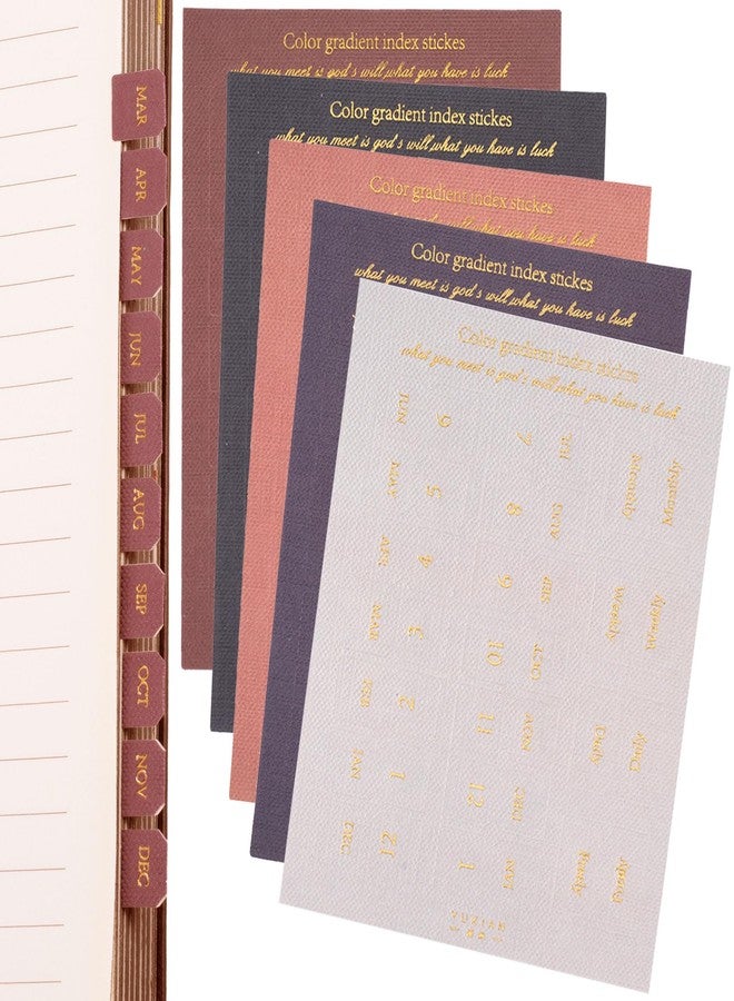 OIIKI 180pcs Planner Monthly Tabs, Self-Adhesive Index Tabs Stickers, Sticky Page Markers Labels for Document Books Notebooks Project Binders Office- 5 Colors - Image 1