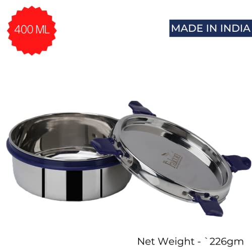PDDFALCON Stainless Steel Lunch Box EcoNxt Container Set of 1, Blue (400ml) With 100% Leakproof With BIS Certified, Jindal Seal & Made In India - Image 4