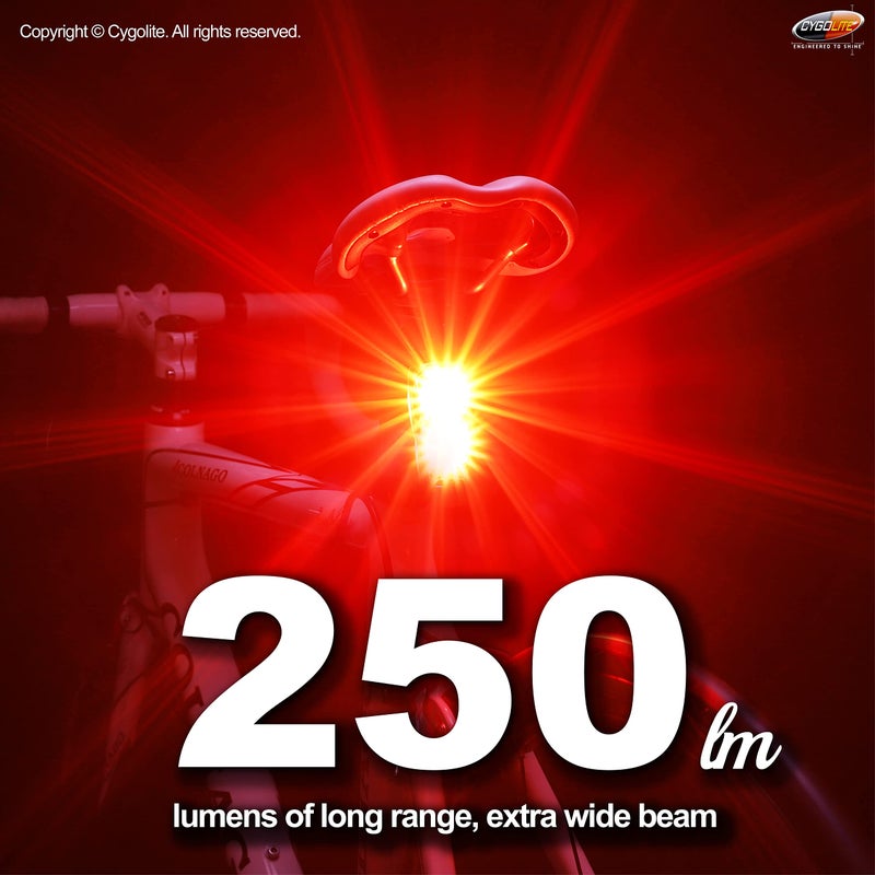 Cygolite Hypershot – 250 Lumen Bike Tail Light– 7 Night & Daytime Modes–User Adjustable Flash Speeds- Compact & Durable–IP64 Water Resistant–Secured Hard Mount–USB Rechargeable–Great for Busy Streets - Image 2