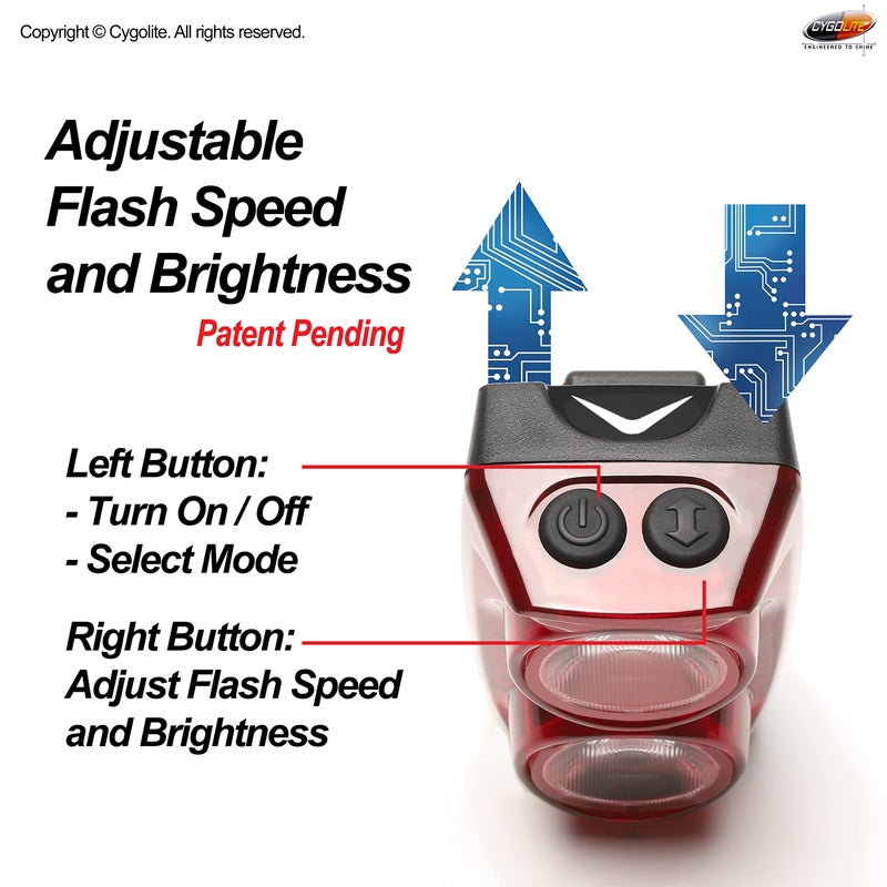 Cygolite Hypershot – 250 Lumen Bike Tail Light– 7 Night & Daytime Modes–User Adjustable Flash Speeds- Compact & Durable–IP64 Water Resistant–Secured Hard Mount–USB Rechargeable–Great for Busy Streets - Image 3