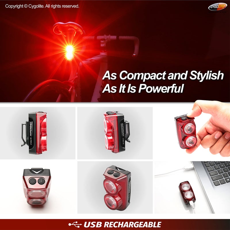 Cygolite Hypershot – 250 Lumen Bike Tail Light– 7 Night & Daytime Modes–User Adjustable Flash Speeds- Compact & Durable–IP64 Water Resistant–Secured Hard Mount–USB Rechargeable–Great for Busy Streets - Image 5