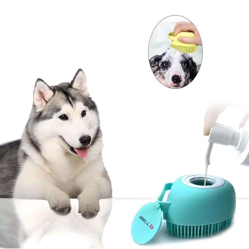 IBELL Dog & Cat Bath Brush | Dog & Cat Shampoo Brush | Dog & Cat Scrubber for Bath | Dog Bath Brush Scrubber | Dog Shower/Washing Brush with Adjustable Ring Handle for Short & Long Hair (Color may Vary) - Image 5