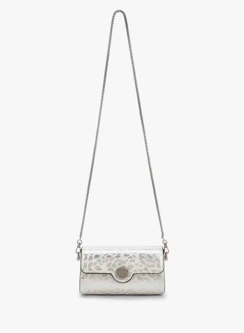 سيليست Metallic Print Crossbody Bag With Chain Strap Ramadan Collections