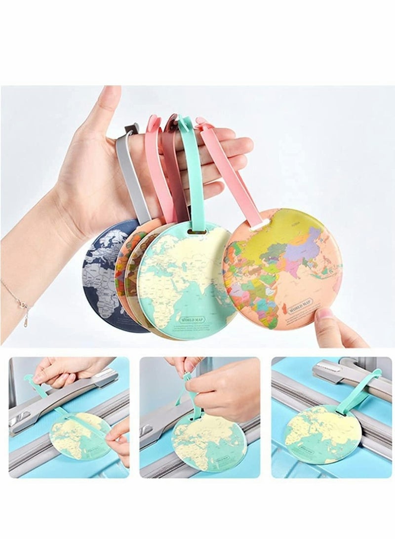 Barakah Luggage Tags, 4 Pcs World map Luggage Tags Set, Travel Bag Accessories, Identifier Label Holders for Backpack, Luggage Tags - Image 3