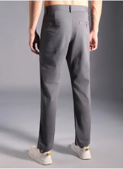 HIGH STAR Charcoal Relaxed Fit Men’s Cropped Chinos, Mid-Rise, Cotton Stretch  - Image 3