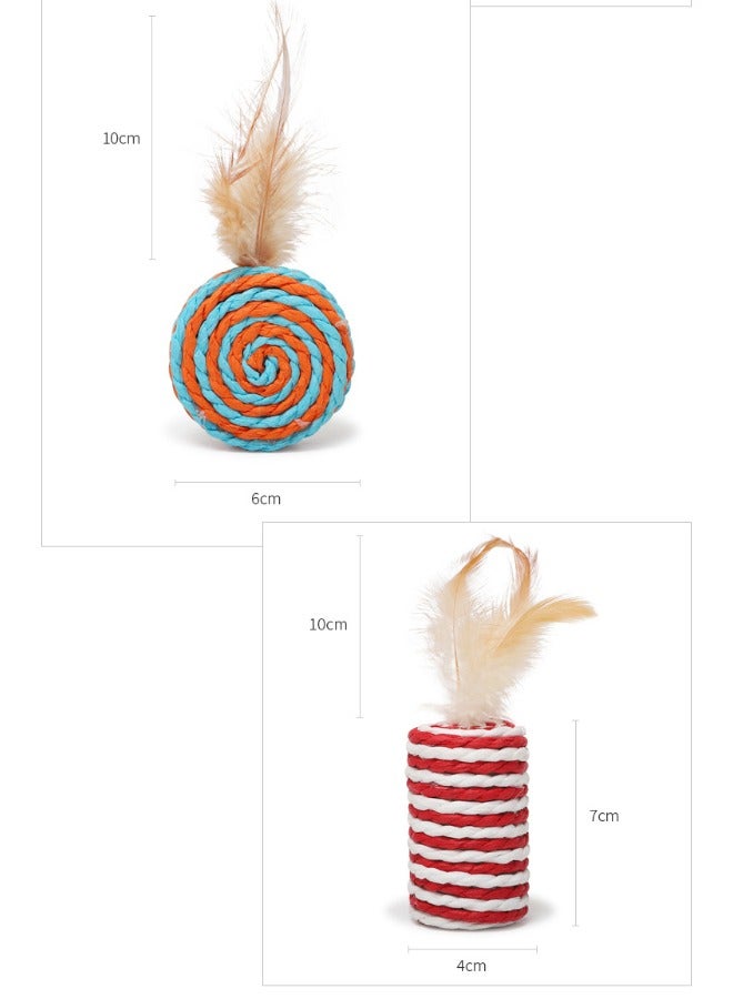 7 Pcs Cat Toy Set, Interactive Cat Feather Toys, 40cm Pet Cat Teaser Toy, Teaser Refills Mouse Toy with Mini Bell, Cat Teaser Toys for Indoor Cats Kitten Play Chase Exercise - Image 4